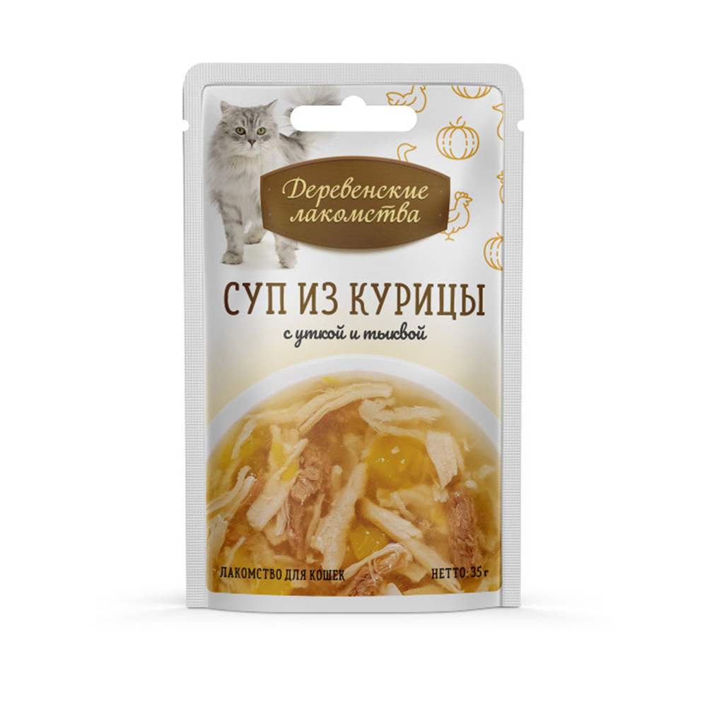 Суп "Деревенские лакомства"  из курицы с уткой и тыквой 35гр
