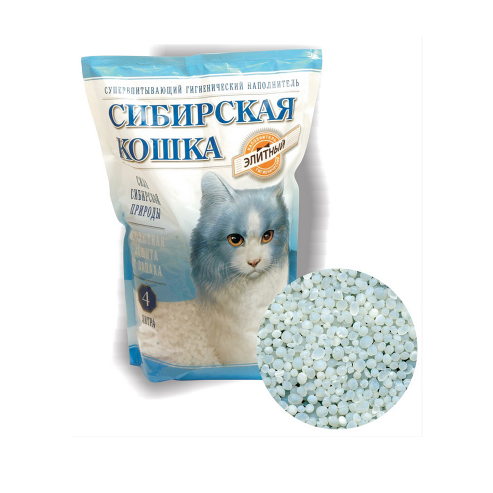 Сибирская Кошка Наполнитель Элита силикагель (синие гранулы)