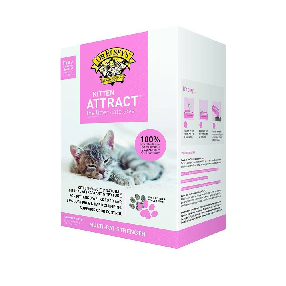 Наполнитель Dr.Elsey's Kitten Attract (Для котят) - 9,08кг Бентонит комкующийся